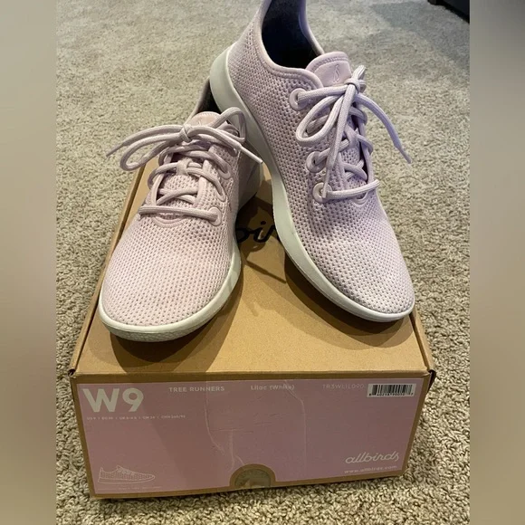Allbirds Womens Tree Runner Lilac (White Sole) Running Shoes Size
